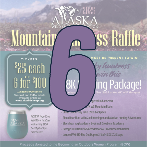 6 Mountain Huntress Raffle Tickets